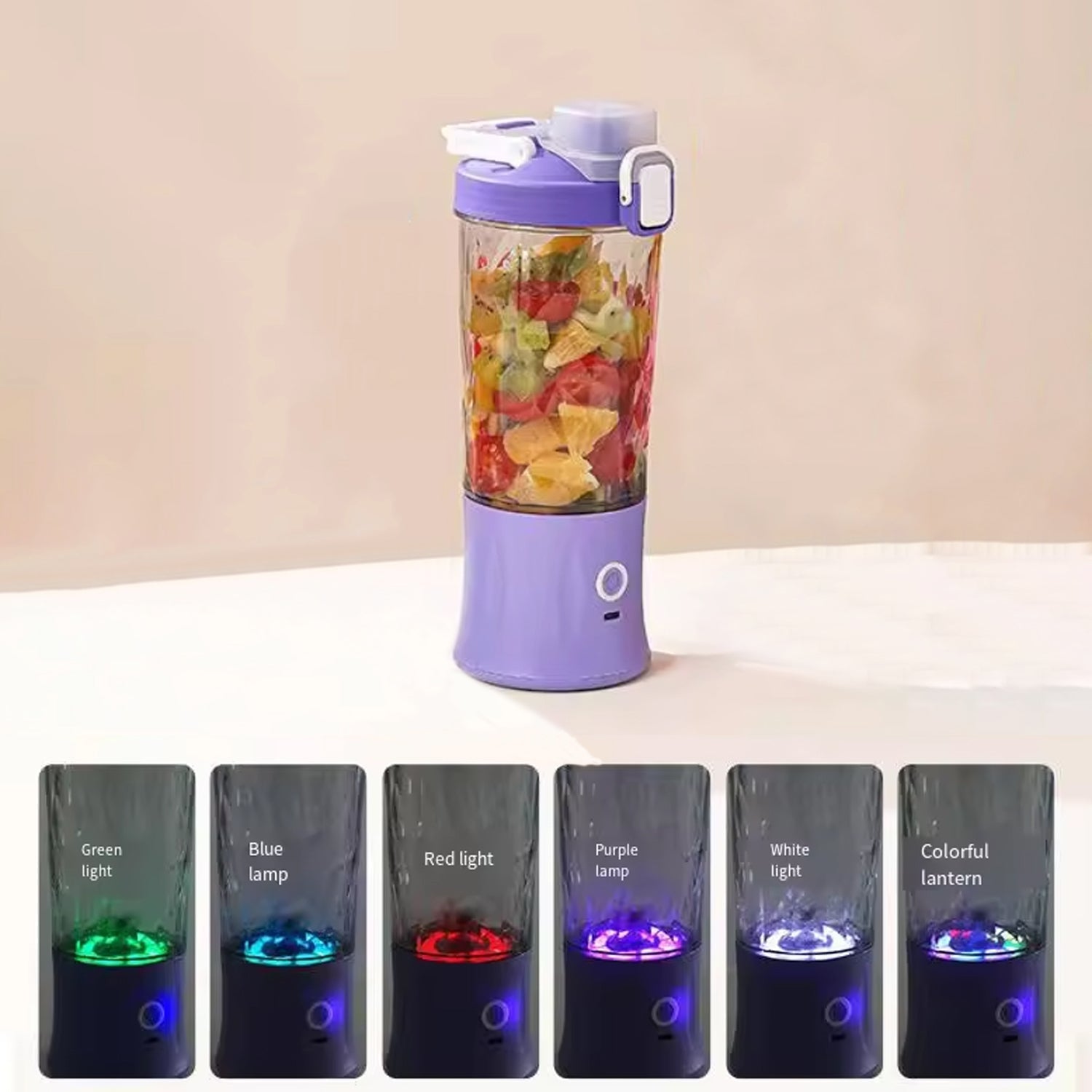 Eletric Crusher Juicer With Multicolor Light, 8 Blades (600 ML / Multicolor) Eletric Crusher Juicer With Multicolor Light, 8 Blades (600 ML / Multicolor)